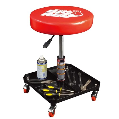 Big RED Pneumatic Rolling Mechanic Stool, Large - style: 6350