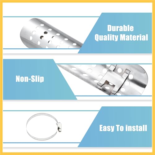 Universal Motorcycle Exhaust Heat Shield Chrome Plated Iron Exhaust Heat Insulation Shield Muffler Guard for Harley with 20-70mm Clamps Silver Tone Auto Replacement Parts