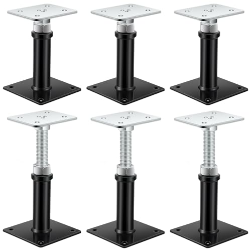 Zonon 2 Pack 6-9 Inch Adjustable Floor Jack Post, Mini House Screw Jack for Floors Stairs Joist Lifting Leveling Supports, Load Capacity up to 7000 Lbs for Home and Garage Repair - color: Flat-top Style, size: 6-9 Inch