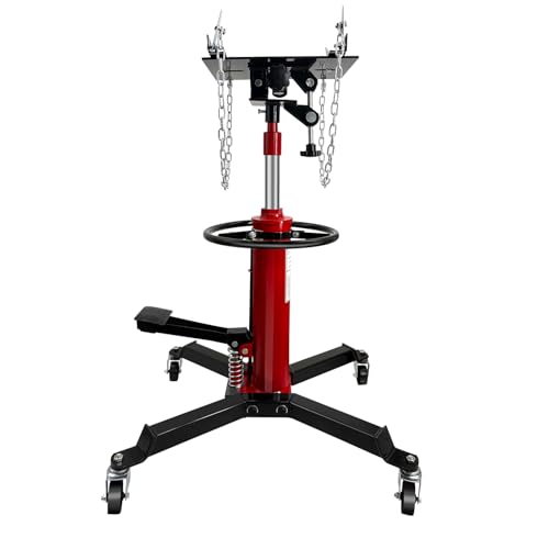Transmission Jack,34"-68" High Lift,1660 Lbs Hydraulic Telescoping Transmission Jack,Single Stage Transmission Stand,0.75Ton Capacity with Foot Pedal,360° Swivel Wheel, Garage/Shop Lift Hoist