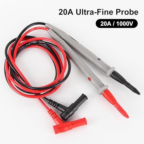 Multimeter Test Leads 1000V 20A Silicone Leads with Ultra-Sharp Gold-Plated Digital Test Probes for Multimeter Automotive Electrical Testing