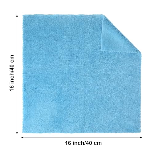 Shimeyao 30 Pcs 16 x 16 Inch edgeless Microfiber Plush Towels for Cars Detailing Drying Wash Polishing Absorbent Cleaning Cloths, 500 GSM (Light Blue, White, Yellow) - color: Light Blue,white,yellow, size: 16 x 16 Inch