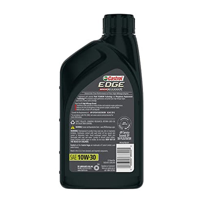 Castrol Edge High Mileage 10W-30 Advanced Full Synthetic Motor Oil, 1 Quart, Pack of 2 - size: 1 Quart (Pack of 2)