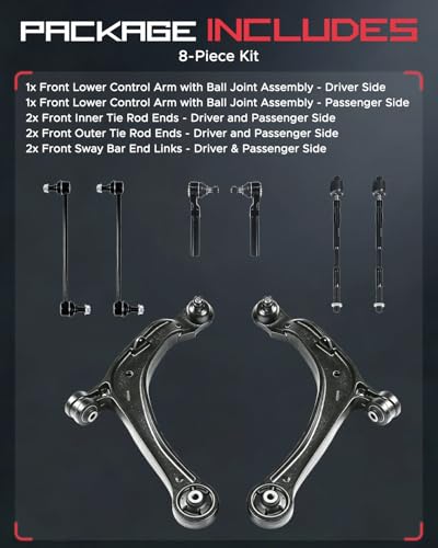 8Pc Control Arms with Ball Joints Fit for Honda Odyssey 2011-2017 - size: Fit for Odyssey 11-17 8x Control Arm Kit (92)