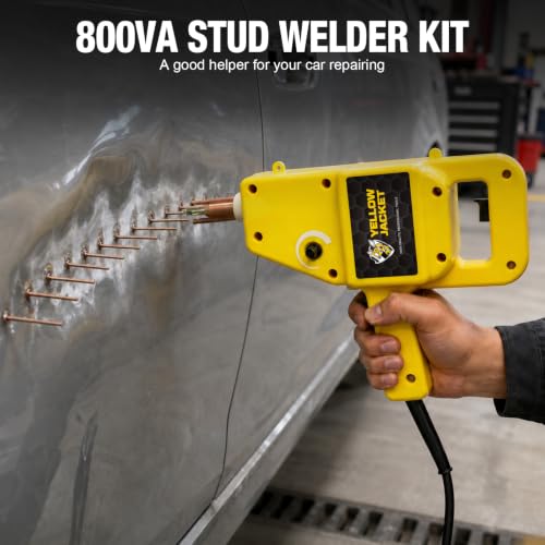 YELLOW JACKET Stud Welder Dent Repair Kit with Handle, 110V Welder Stud Kit