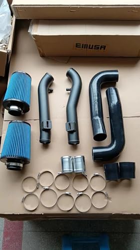 3" Dual Cold Air Intake Kit For Nissan Infiniti 370Z / G37 Q60 +Blue Air Filter