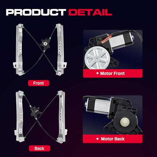 Front Passenger Side Power Window Regulator with Motor (6 Pins) Fit for 2008-2016 Town & Country, 2008-2020 Dodge Grand Caravan, 2012-2015 Ram C/V, 748-509 - size: Front Passenger With Motor