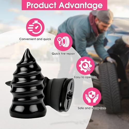 40 pcs Tire Plugs Kit, for Quick DIY Vacuum Tire Repair on Cars, Motorcycles, Trucks, and Bicycles (Black)
