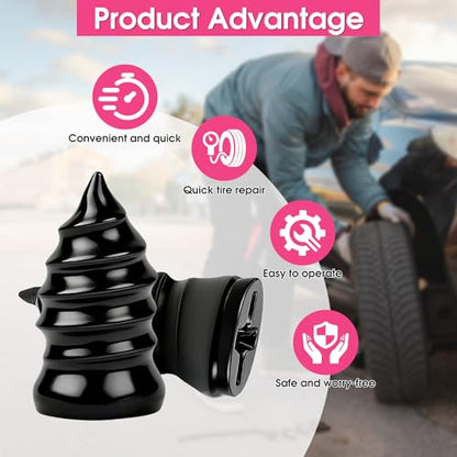 40 pcs Tire Plugs Kit, for Quick DIY Vacuum Tire Repair on Cars, Motorcycles, Trucks, and Bicycles (Black)
