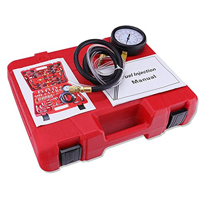 BETOOLL Pro Fuel Injection Pressure Tester Kit Gauge 0-140 PSI - size: 0-140 PSI