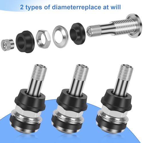 6-Pack TR416 Tire Valve Stems, High Pressure 200 PSI Tubeless Valve Stems, Brass Valve Stems, 1-1/2" Schrader Valve, Fits 0.453" & 0.625" Rim Holes for Cars/Trucks/SUVs/ATVs/Trailers - size: 6PCS