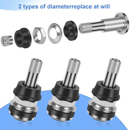 6-Pack TR416 Tire Valve Stems, High Pressure 200 PSI Tubeless Valve Stems, Brass Valve Stems, 1-1/2" Schrader Valve, Fits 0.453" & 0.625" Rim Holes for Cars/Trucks/SUVs/ATVs/Trailers - size: 6PCS