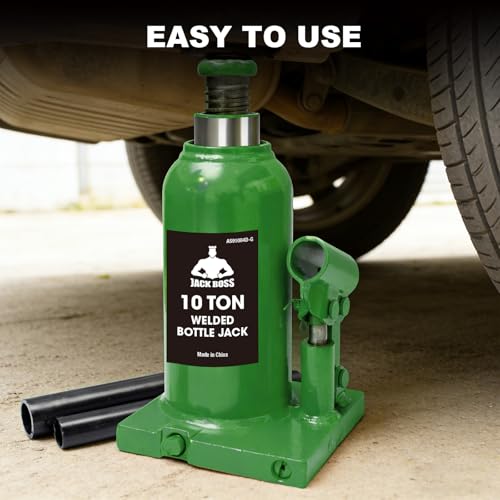 Jack Boss Bottle Jack 10 Ton (20,000 LBs) Hydraulic Car Jack, Fit for Auto Truck Repair and House Lift, Green - color: Green, size: 10 TON