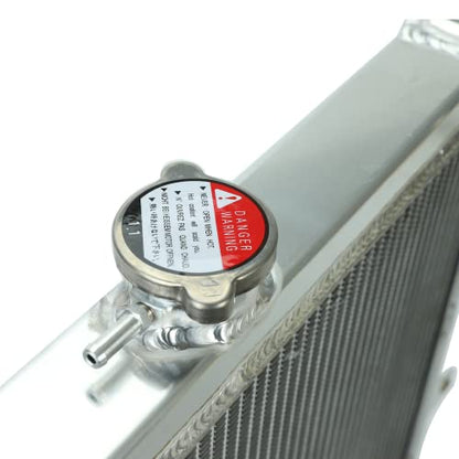 Aluminum 3Row Core Racing Radiator with Cap Fit Manual Transmission Compatible with 1984-1995 Pickup Base 4Runner SR5 L4 2.4L - size: Core Size:19.21" x 15.75" x 1.73"