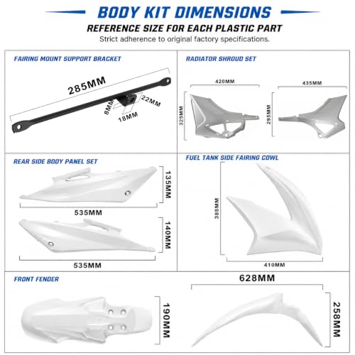 Plastics Fairing Kit for Hawk 250 (All Years) - color: white