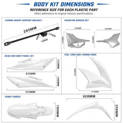 Plastics Fairing Kit for Hawk 250 (All Years) - color: white