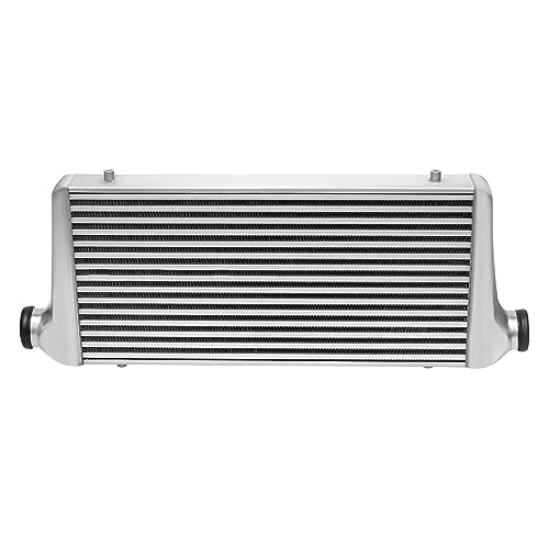 Universal Intercooler Aluminum Intercooler Front Mount 2.5" Inlet & Outlet Direct Replacement for Universal Car Silver (31x12x3" 2.5") - size: 31x12x3" 2.5"