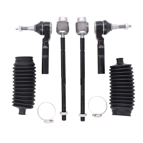 MOTOKU 6pc Front Suspension Inner and Outer Tie Rods End w/Boots