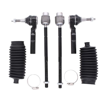 MOTOKU 6pc Front Suspension Inner and Outer Tie Rods End w/Boots