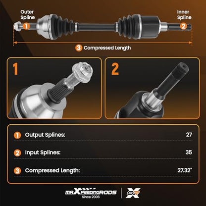 maXpeedingrods Front Left CV Axle Shaft Assembly for Ford Escape - size: Front Driver Side
