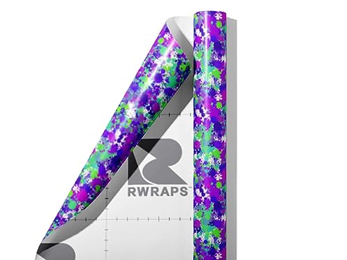 Rwraps Gloss Vinyl Car Wrap Film in Paint Splatter Rebel Yell - 59“ x 1ft - Vehicle Sheet Roll with Adhesive Back and Air Release Technology
