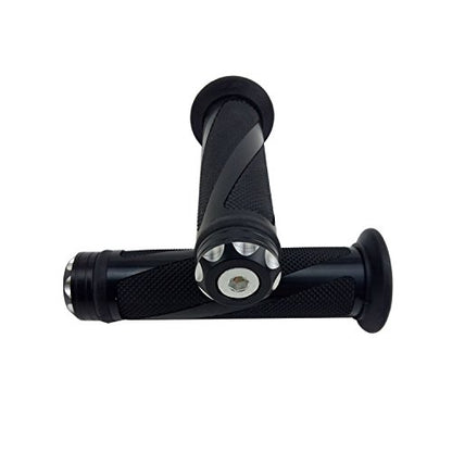 Universal Motorcycle Rubber Gel Handlebar Hand Grips for 7/8" Bar End Handle Bars Sports Bikes - color: Black