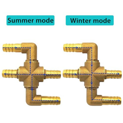 4-way 5/8" Brass Automobile Heating Water Valve Manual Control Valve - size: 5/8 inch