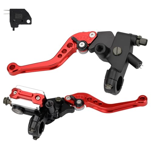Motorcycle 7/8" 22mm Handlebar Brake Master Cylinder Clutch Lever - color: Red