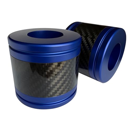Motorcycle front and rear crash bar decorative wheels, engine crash bar sliders, and saddlebag crash bar decorative covers, CNC machined with embedded carbon fiber accents. (blue) - color: blue