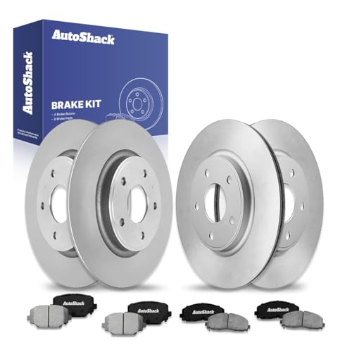 AutoShack Front Vented & Rear Solid Brake Rotors & Ceramic Pads - style: Brake Rotor & Pad