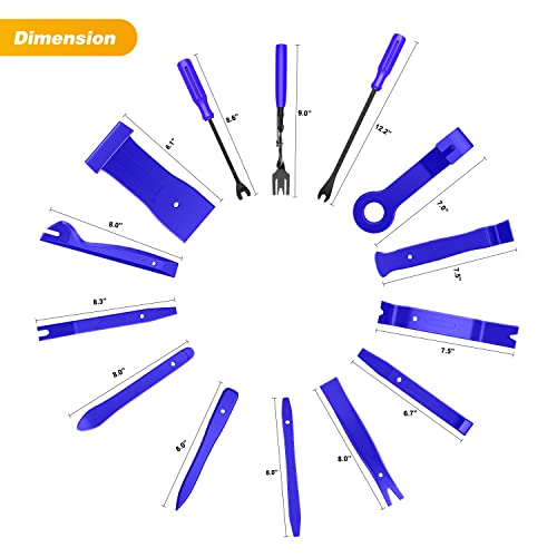 GOOACC 88Pcs Auto Trim Removal Tool and Push Pin Retainer Clip Set - color: 88Pcs Clips Removal Kit Blue