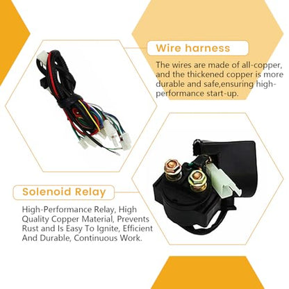 Complete ATV Wiring Harness Kit 50cc-125cc with Stator CDI Ignition Switch - style: Complete Wiring Harness Kit