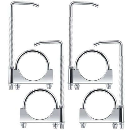 2 Pcs 3 Inch Universal Exhaust Clamp with Hanger - size: 3 Inch
