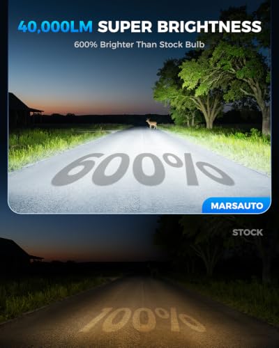 Marsauto H4/9003 Light Bulbs, 40,000LM 600% Ultra Brighter, Pack of 2 - size: M1L H4/9003