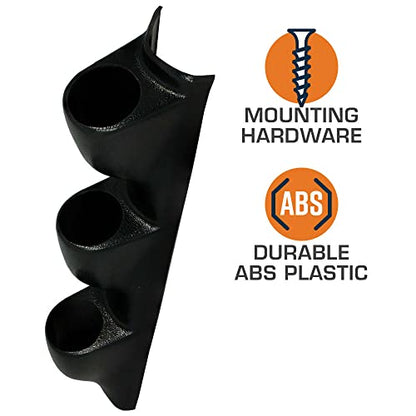 GlowShift Universal RHD Black Triple Pillar Gauge Pod Holder