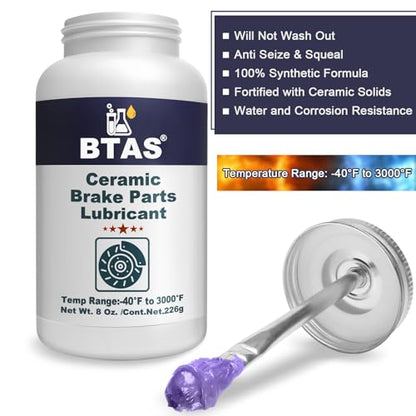 BTAS Silicone Brake Parts Lubricant, Pad, Caliper Slide Pin Lube Grease 8oz - size: 8 oz