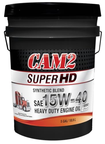CAM2 Super HD Synthetic Blend 15W-40 CK-4 Heavy Duty Diesel Engine Motor Oil, 5 Gallon Pail