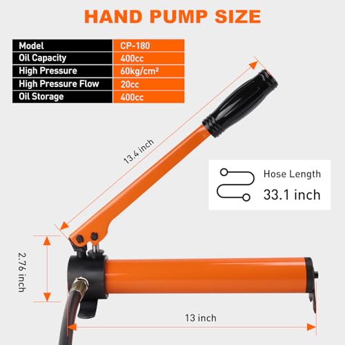 Nilight 20 Ton Hydraulic Cylinder Jack Porta Power Ram Kit with Hand Pump - size: 20T Jack + Hand pump