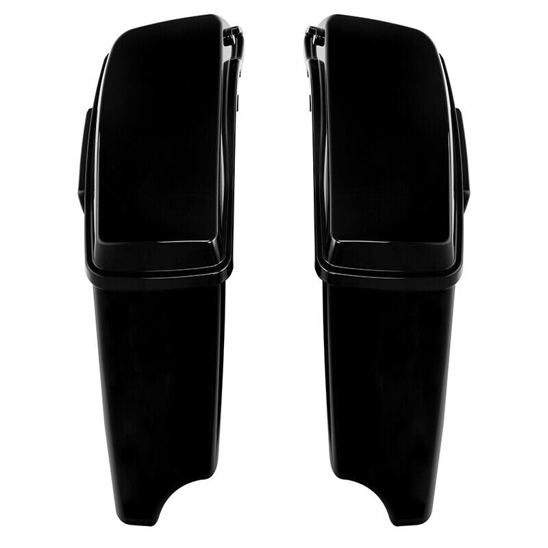 TCMT 4" Vivid Black Stretched Hard Saddlebags W/Black Latch Fits For Harley 2014-2024 Touring CVO Street Road Glide Road King - color: Black Latches, size: 4" Stretched
