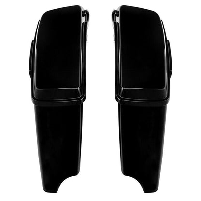 TCMT 4" Vivid Black Stretched Hard Saddlebags W/Black Latch Fits For Harley 2014-2024 Touring CVO Street Road Glide Road King - color: Black Latches, size: 4" Stretched