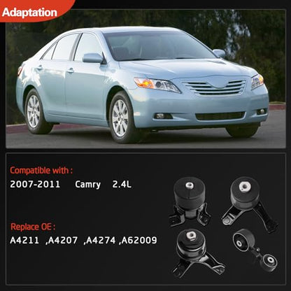 Engine Motor & Transmission Mounts Compatible with Camry 2.4L 2007-2011 - size: 2007-2011 Camry 2.4L