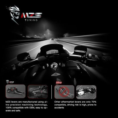 MZS Brake Clutch Levers for Trident Tiger T100 Street Triple S R Scrambler - color: Black, size: Trident 660/Thruxton/Tiger 800/Bonneville T100