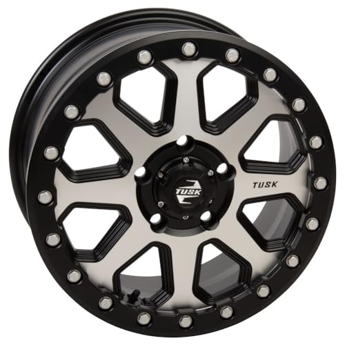Tusk 5/114.3 Uinta Beadlock Wheel - 15x7 Compatible with Polaris RZR Pro R - color: Machined/Black