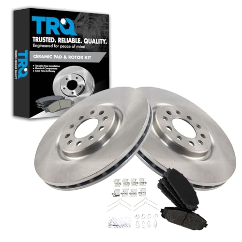 TRQ Front Ceramic Brake Pad and Rotor Set 12.99 in 5-Lug - style: BKA14204