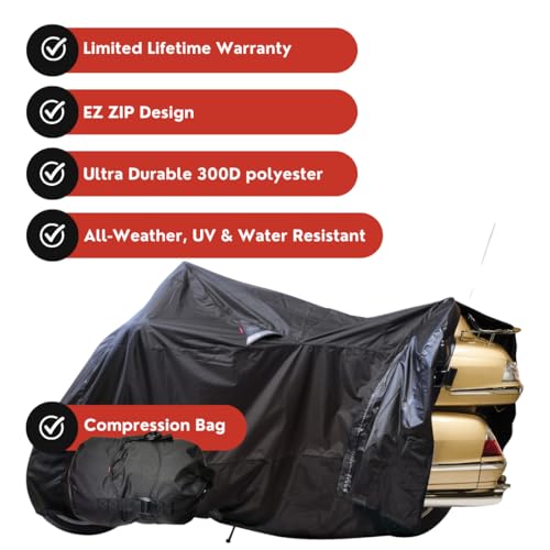 Dowco WeatherAll Plus EZ Zip System Motorcycle Cover, Waterpriif - size: XXXL