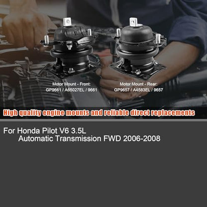 2Pcs Engine Motor Mount For Honda Pilot V6 3.5L 2006-2008