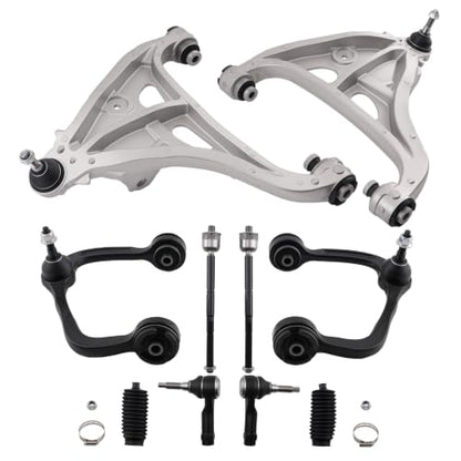 maXpeedingrods 4WD 10Pcs Front Upper & Lower Control Arms w/Ball Joints for 2004-2008 Ford F-150 2006-2008 Lincoln Mark LT, 2 Tie Rods 2 Boots OE#K80308 K80403 - size: 10PCS