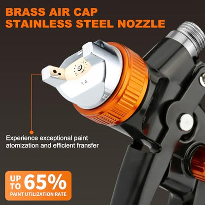819 HVLP Air Spray Gun Kit with 1.4/1.7/2.0mm Nozzles - size: plastic cup