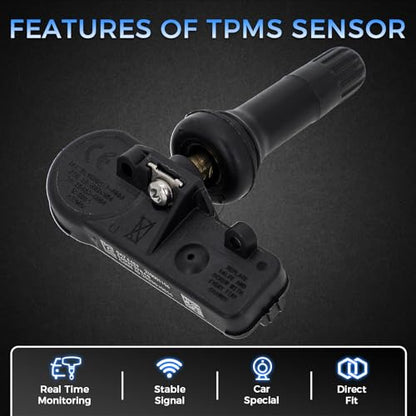 Sorghum Tire Pressure Monitoring System - Pre-Programmed TPMS Sensors 433MHz Compatible with 2008-2021 Jeep Dodge Chrysler Ram Fiat Alfa Romeo Replace# 56029398AA 56029398AB Set of 4 - color: Matte Black-56029398AB