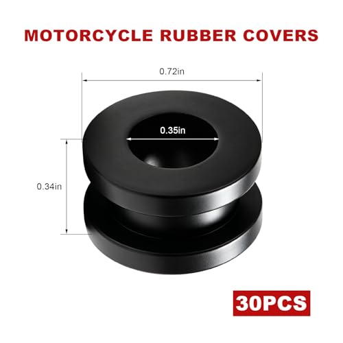 30 PCS Motorcycle M6 Grommets Kit, Rubber Bushing Grommets Pressure Relief Cushion for Fairings Cowling, Shockproof Buffer Washer Grommet Replacement for Motorbike Body Repair - color: 30 PCS